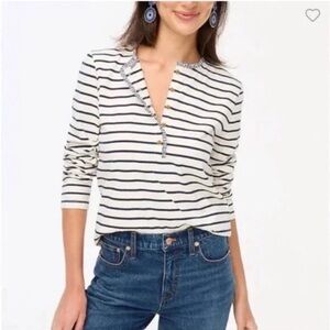 J. Crew‎ nautical  Navy and White Striped Long Sleeve Tee